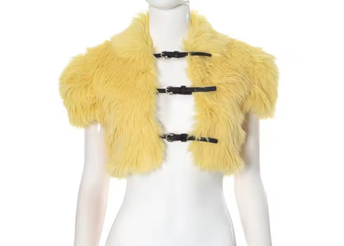 Marley Faux Fur Yellow Vest